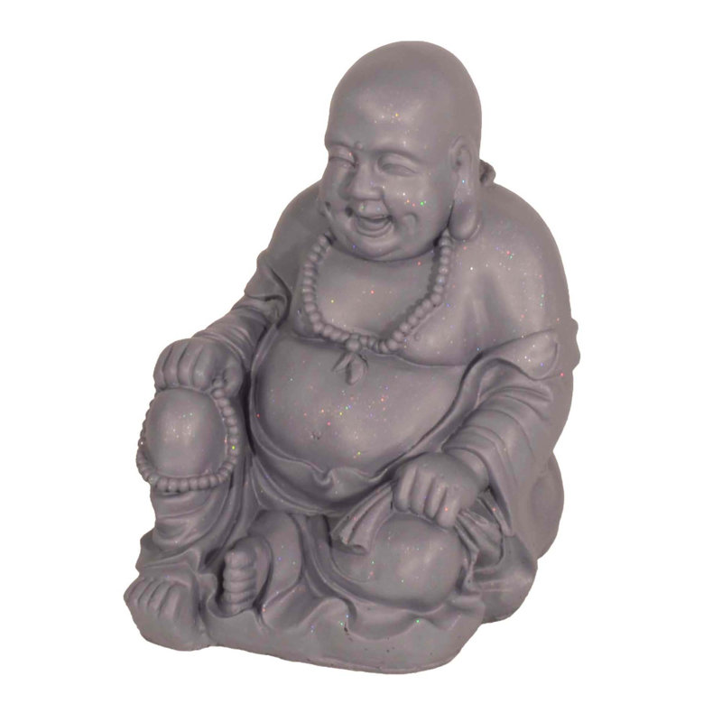 BUDDHIST MONK Sitting 43cm, Grey Shimmer