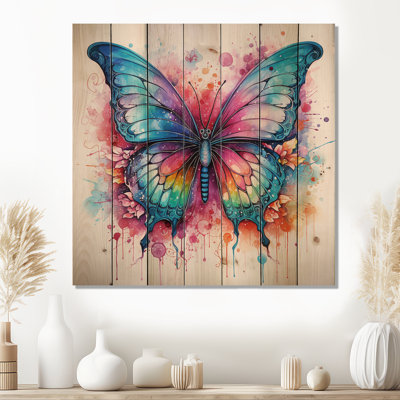 Papillon coloré I - insectes et insectes sur bois
