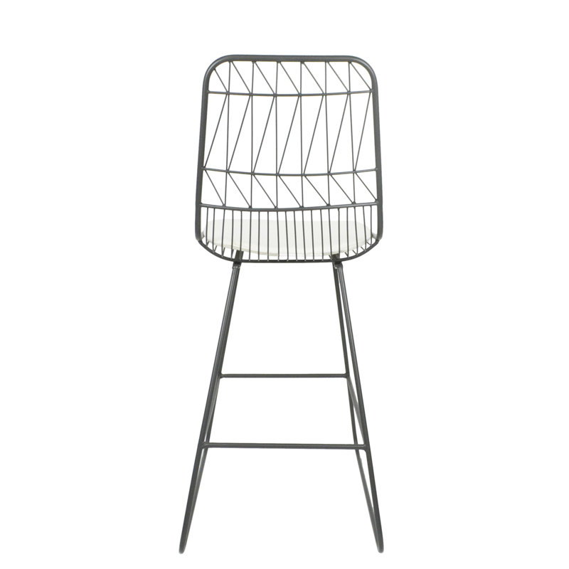 Iron Counter Stools With Splash- Cloth Seats, Of 2, Grey+ Modern Design Stylish 2,