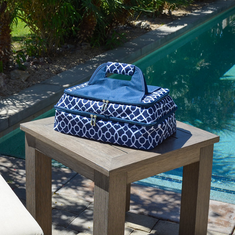 160oz. Food Storage Container, Trellis Blue Print