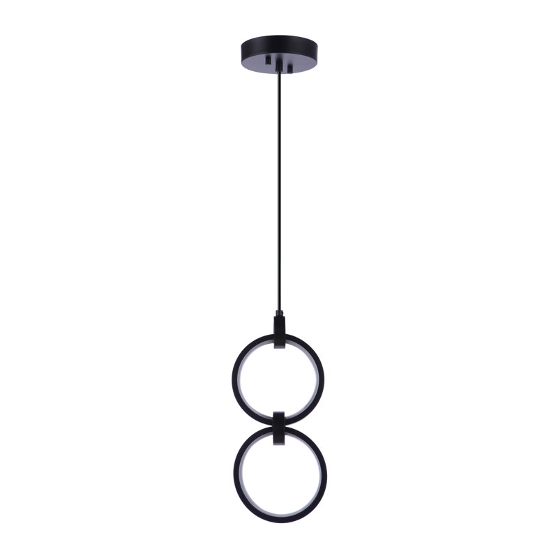 Luminaire suspendu géométrique à 2 lumières DEL Kelleen, Dos plat