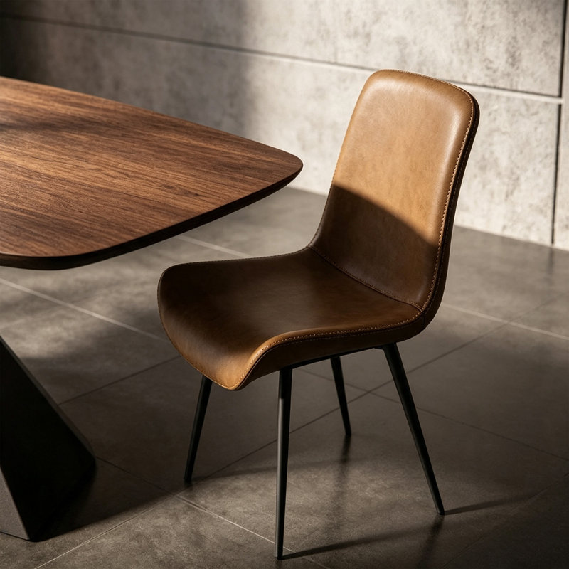 Modern Nut-brown Rectangle Solid Wood Dining Table, 29.52" H x 86.61" W x 35.43" D