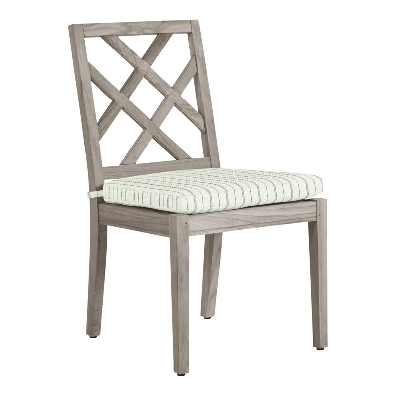 Chaise d'appoint en teck Haley - Huître, Teck huître, Pas de soudure, Fougère Perigold Replay