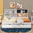 Charming Twin-Sized Daybed With Integrated Shelves, Chalkboard Design, And Pull-Out Trundle Bed