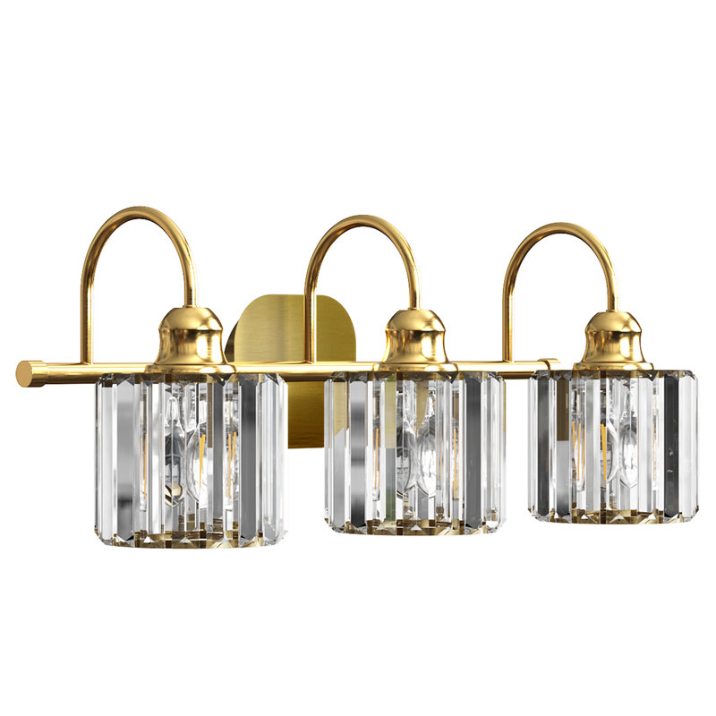 Wilmon Light Metal Dimmable Bathroom Vanity Light, Gold, 3