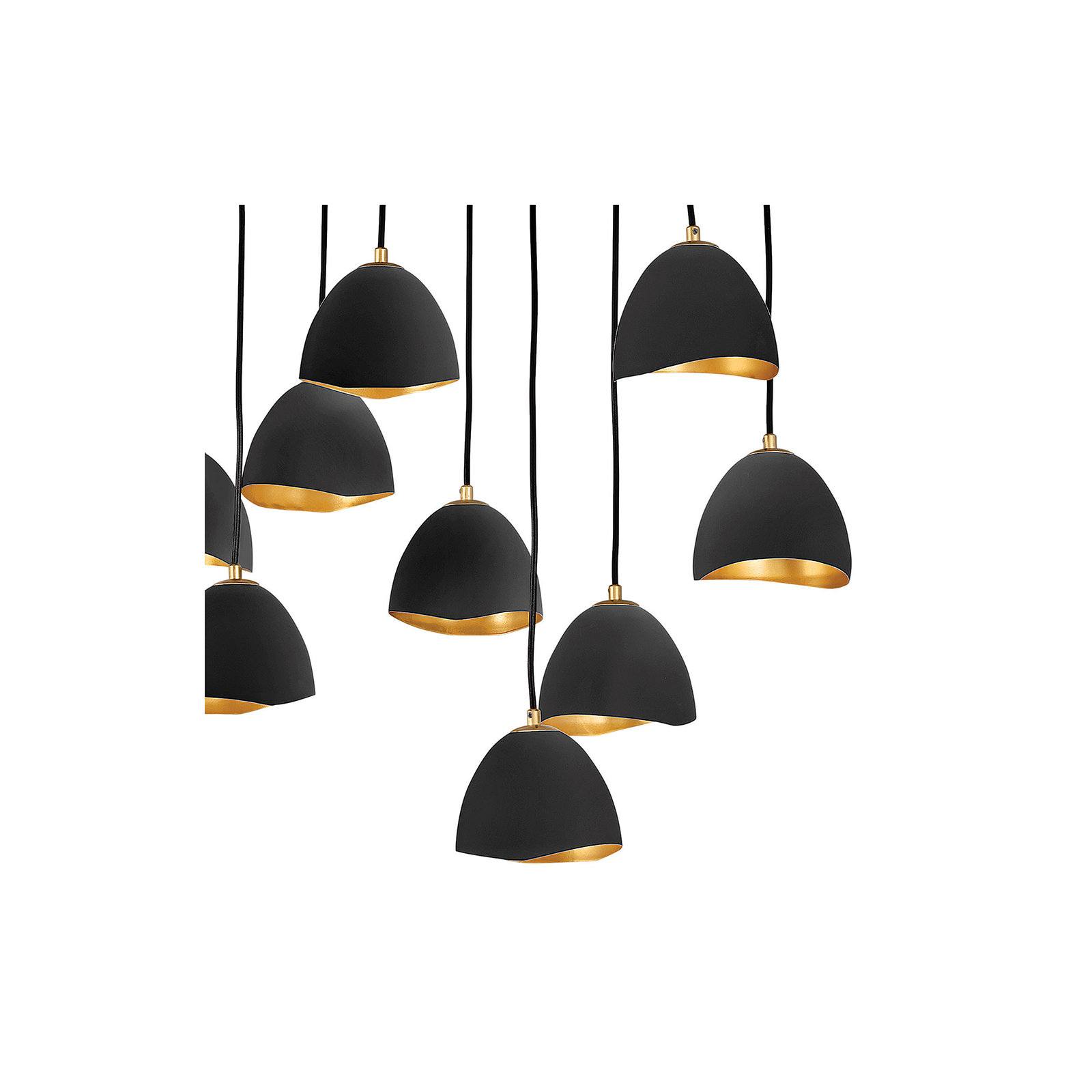 Cotter 14 - Light Dimmable Geometric Chandelier, Shell Black