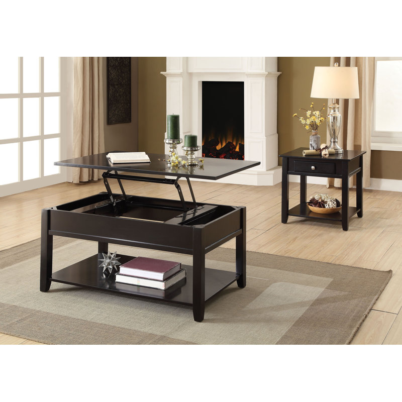 Wessels Single Coffee Table, Black, 19" H x 40" L x 24" W