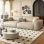 Canapé modulaire en cuir véritable blanc crème-21606220-21606258-21606257