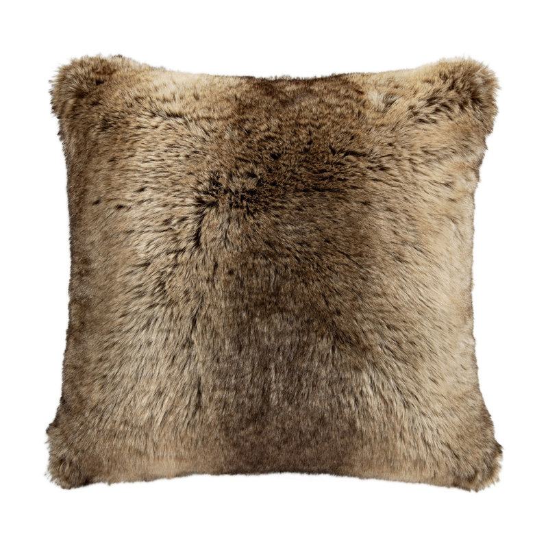 Wolf Fur Faux Fur Throw Pillow