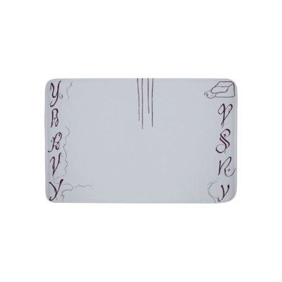 Abstract Line Art Pattern Bath Rug, 36W X 24L