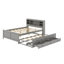 Lit plateforme double avec tête de lit, USB, lit gigogne et tiroirs-1298392993