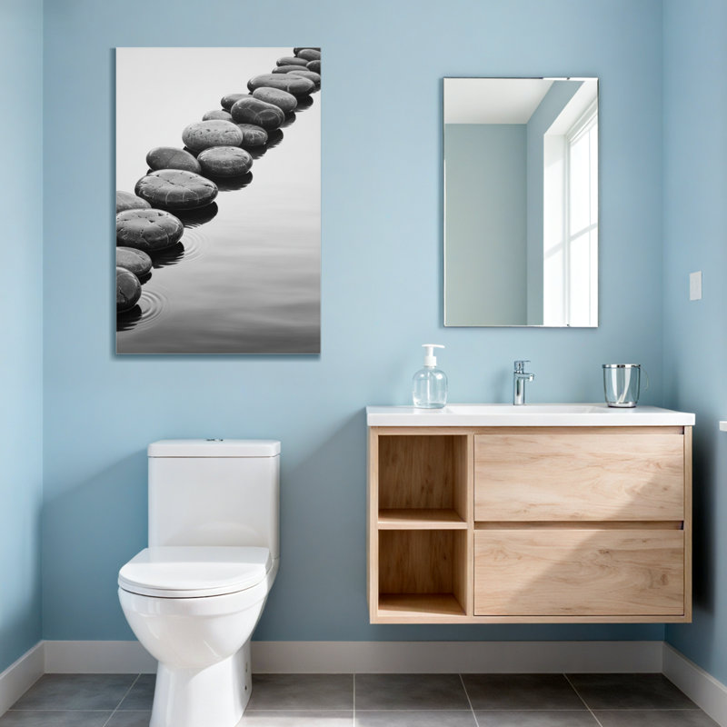 Abstract Smooth Stones On Water Surface Path