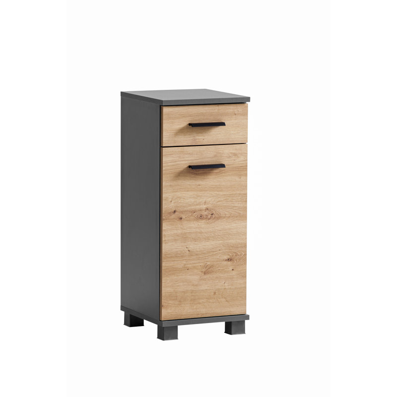 Hafley Bathroom Cabinet, Anthracite/Artisan Oak Decor/Matte Black