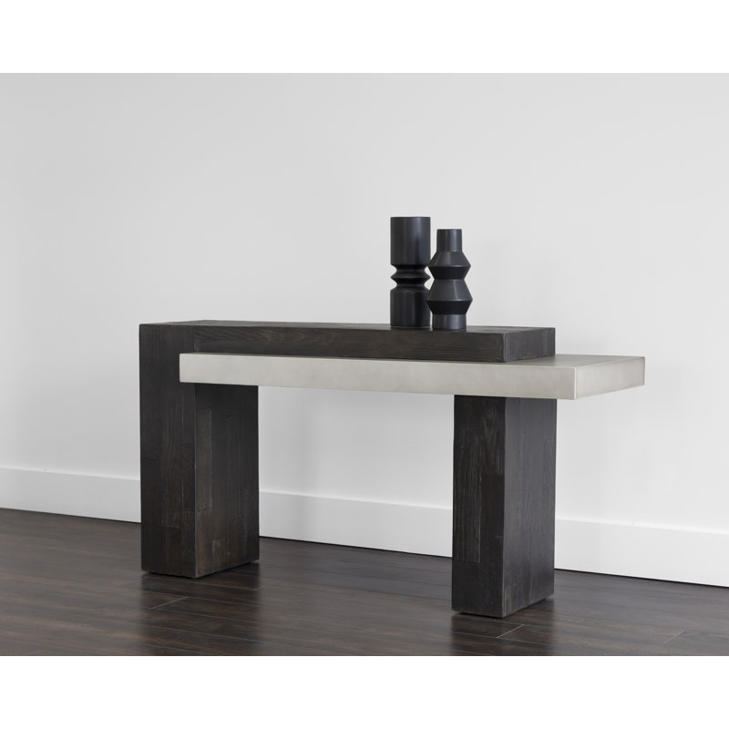 HERRIOT Outdoor Buffet & Console Table, White/Dark Brown