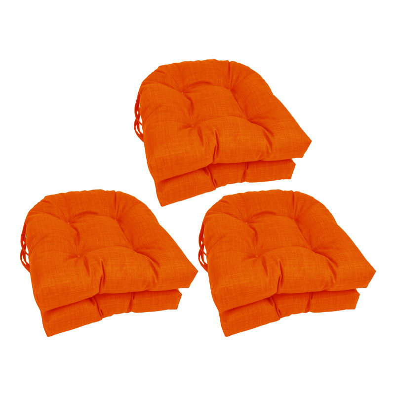 Outdoor 3.5'' Dining Chair Seat Cushion, Tangerine Dream