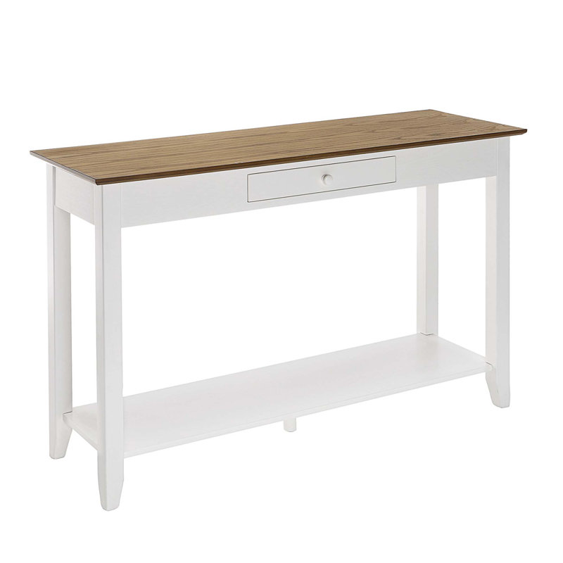 Console de 48 po avec tablette Carbin, Blanc / Bois flotté