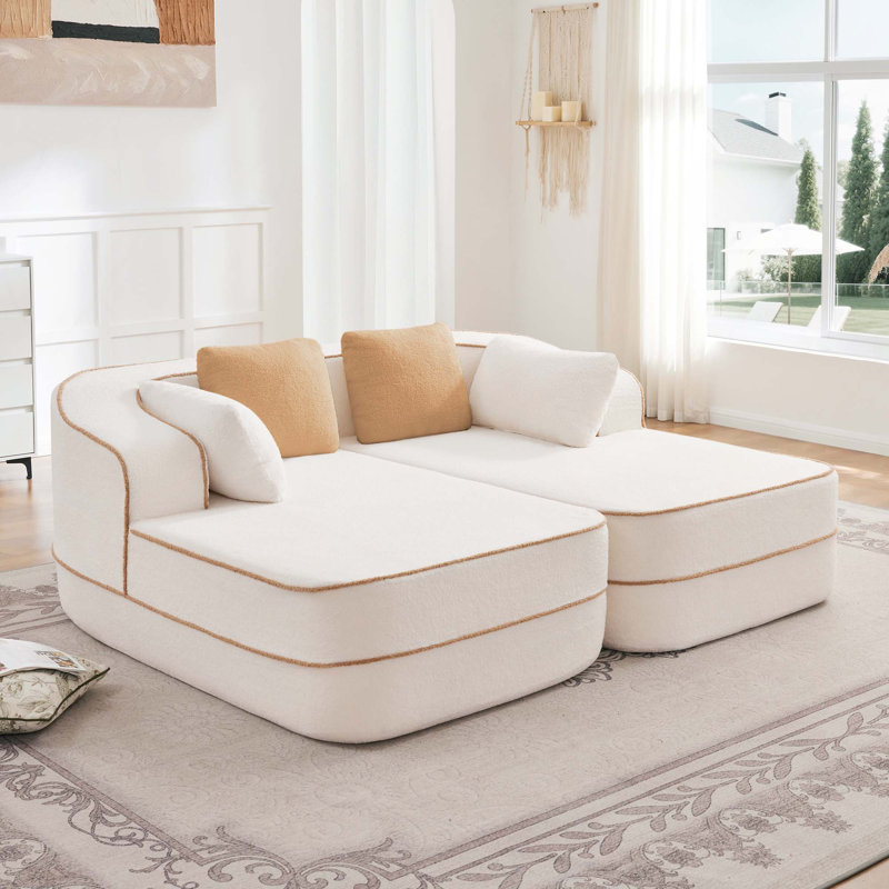 Canapé modulaire Teddy Fluffy Comfy, Blanc