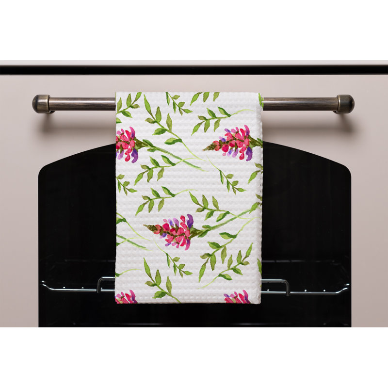 Cotton Floral Waffle Tea Towel Kitchen Towel
