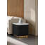 Table de bout carrée 1pc de style contemporain avec plateau en marbre et base dorée, base noire et salon principal