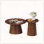 Ensemble de 2 tables basses rondes avec présentoir et base piédestal robuste