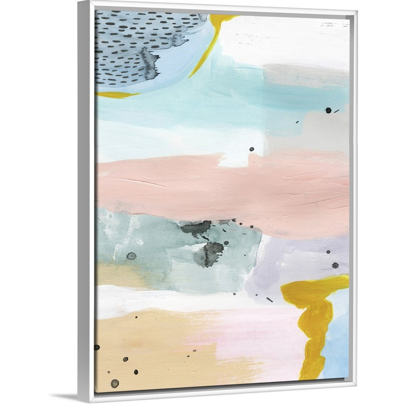 « brouilléed daybreak iv », peinture sur toile, H 41,7 po x l 31,7 po x P 1,75 po, Cadre flottant blanc