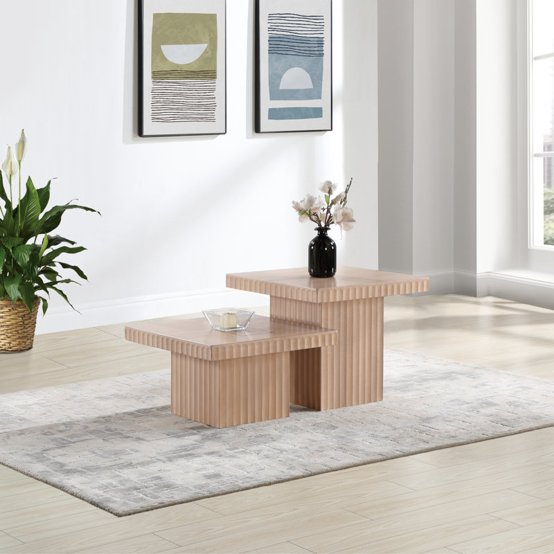Table basse Sioeli, Naturel, 2 tables, Table 1 - H 12 po / Table 2 - H 18 po