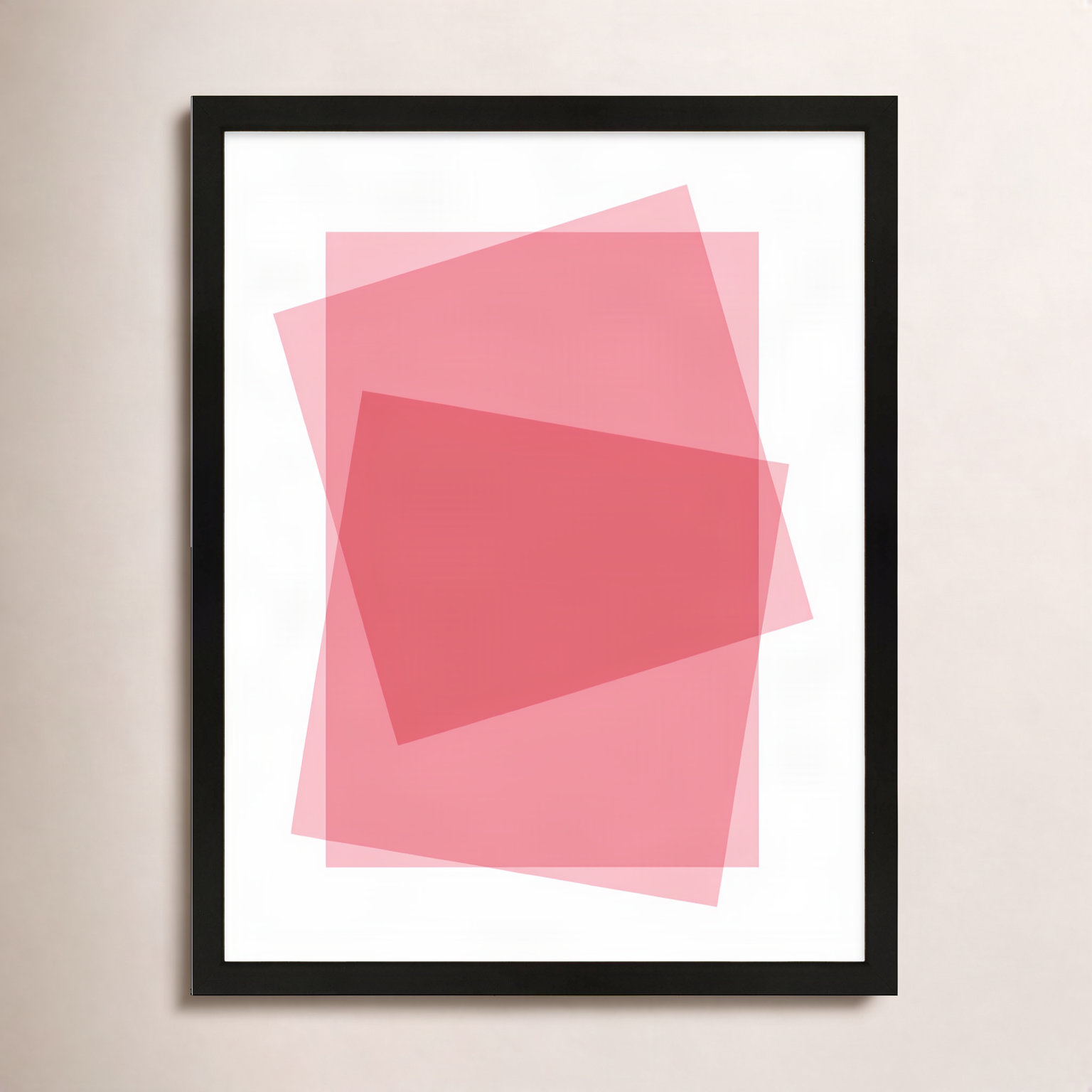 Kami "Pink" Print by Jacques Pilon, Black Framed Paper, 50" H x 40" W