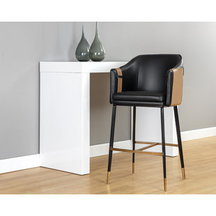 Mullinville Upholstered Counter Stool with Metal Frame