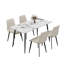 Chaises de salle à manger 4 pièces, chaises de cuisine et de salle à manger modernes, siège rembourré en similicuir et pieds robustes en métal-1588962383-1588962376