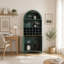Meuble à vin arqué en bois avec casier à vin amovible, meuble-bar de rangement en MDF anti-rayures avec étagères réglables-658872931