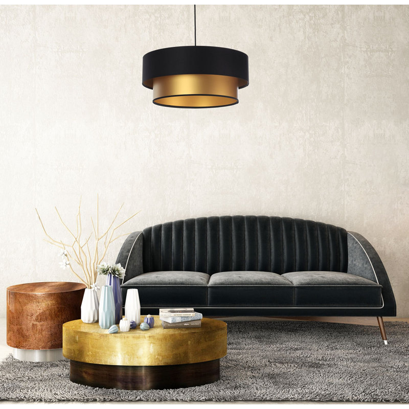 Shandra 1 - Light Black Drum Pendant, 20" H x 60" W x 60" D, Black