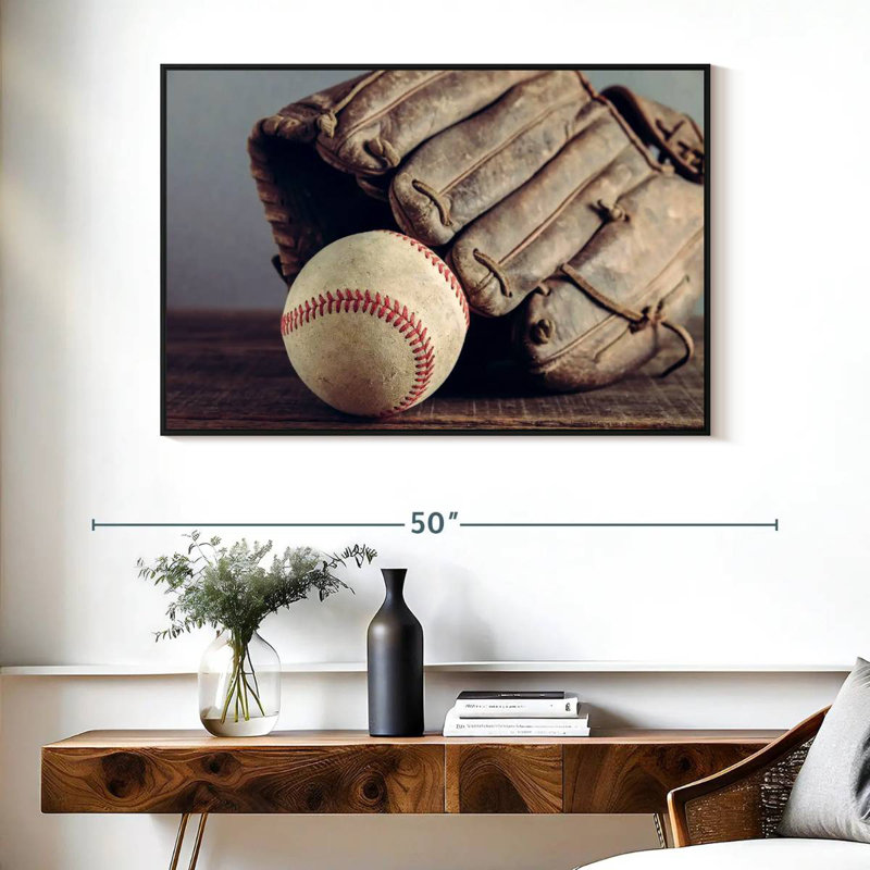 Souvenirs de baseball, Cadre flottant noir, 40 po x 27 po