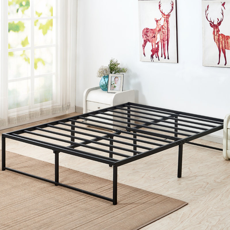 Mclea 14 Inch Full Metal Bed Frame, Low Profile Platform Bed, Heavy Duty Steel Mattress Foundation, Noise-Free Support, No Box Spring Needed, Under Bed Storage, Easy Assembly