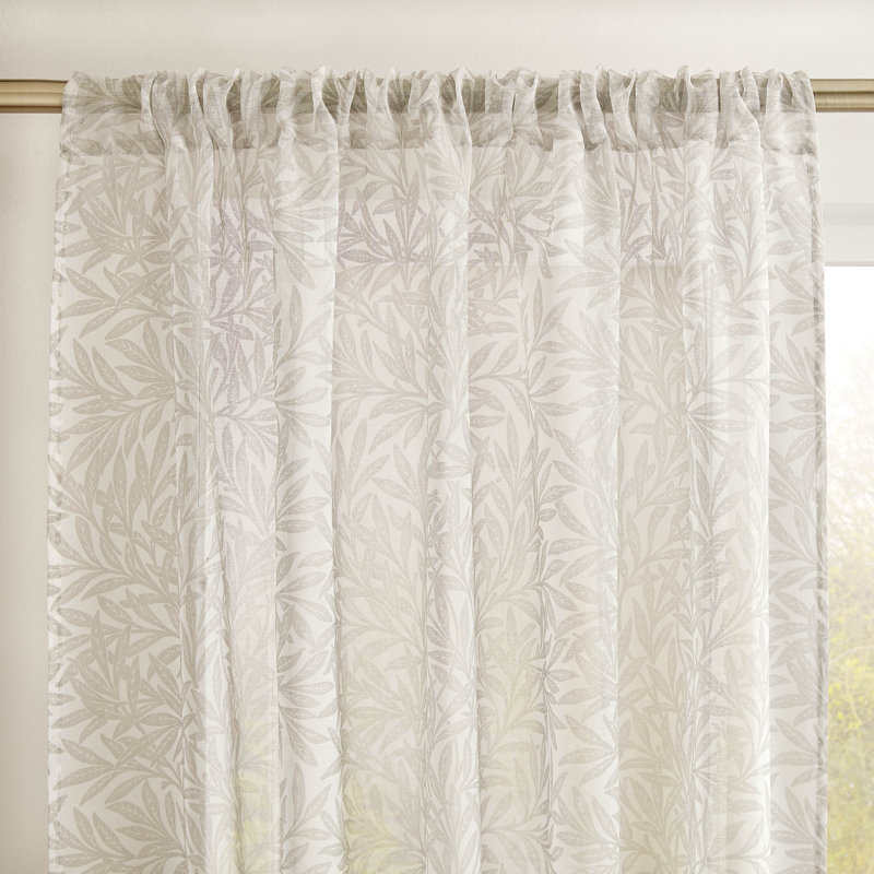 Sheer Single Curtain Panel, Beige, 137cm W x 137cm L