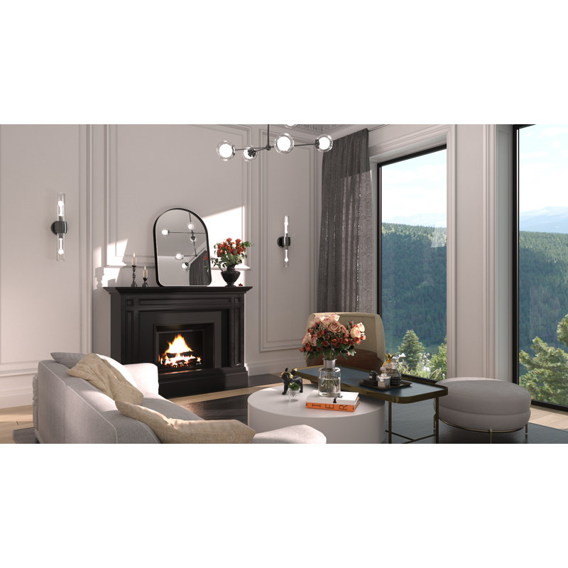 Miroir d'appoint mural Briannon, 20 po x 30 po, Noir