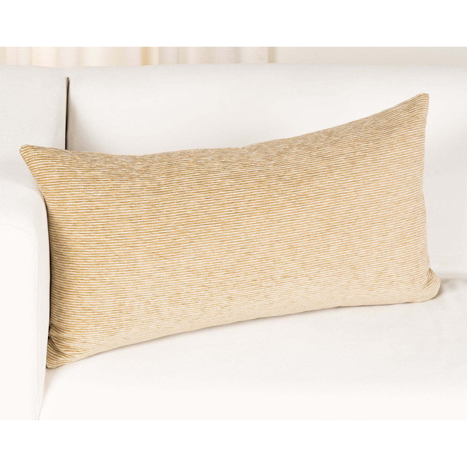 Barnaby Throw Pillow, Khaki, Feather, 26" x 14"