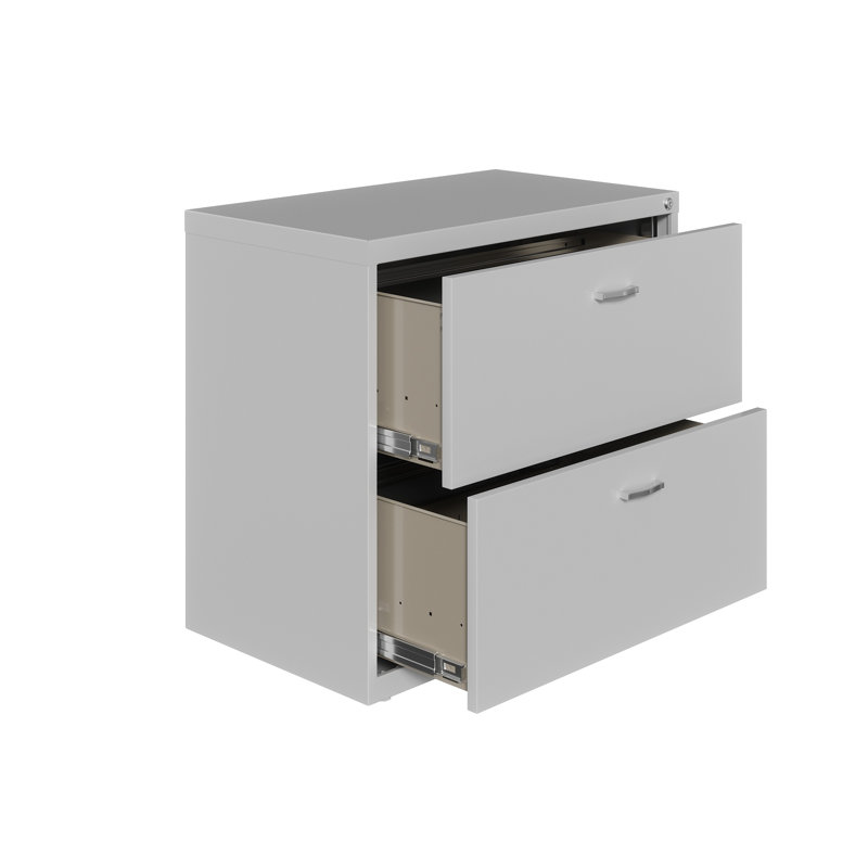 30'' Wide 2 -Drawer Steel File Cabinet, Silver