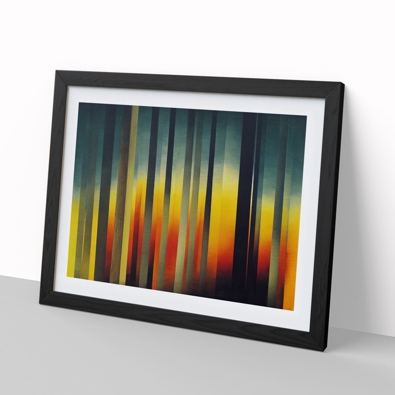 Abstract Pine Tree Forest Vol.3 - Framed Print, Black, 46cm H x 64cm W x 2cm D