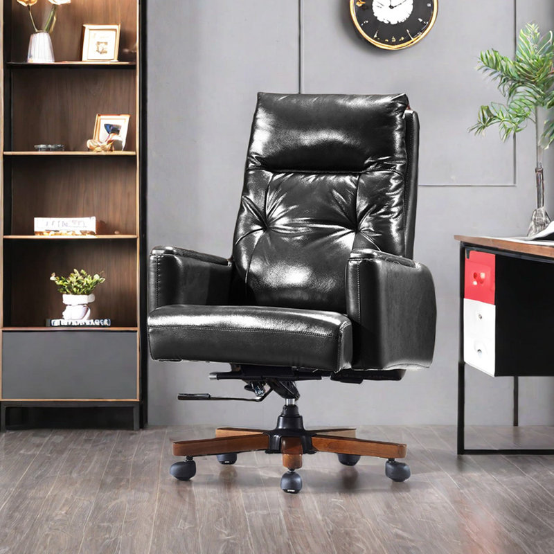 Fauteuil de direction avec appui-tête, Noir