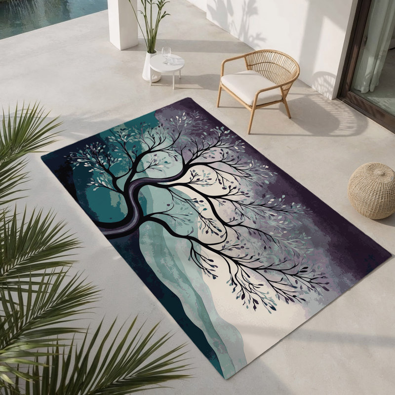 Tapis intérieur et extérieur Aurora Branches, Rectangulaire 8 pi x 10 pi