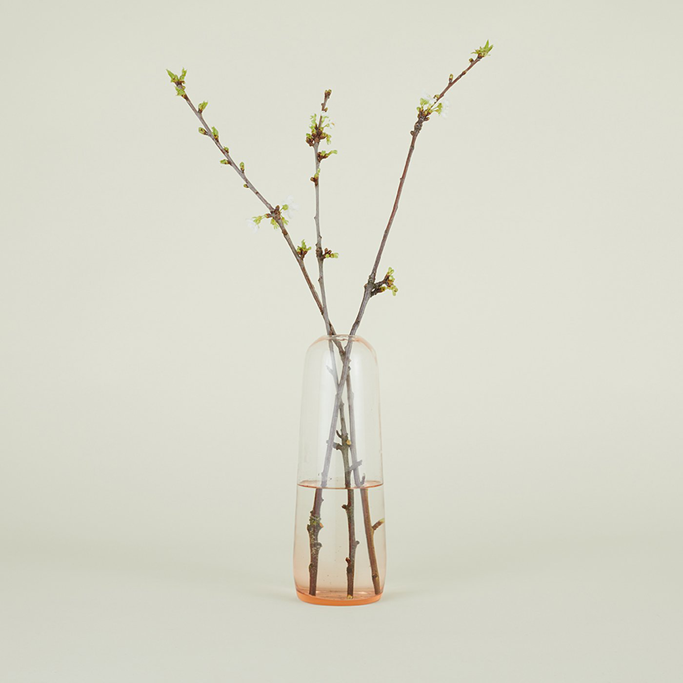 Aurora Handmade Glass Table Vase, 11.5" H x 4" W x 4" D, Blush