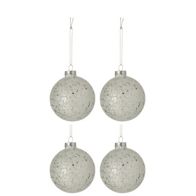 10 cm Glass Trees & Wreaths Shatterproof
