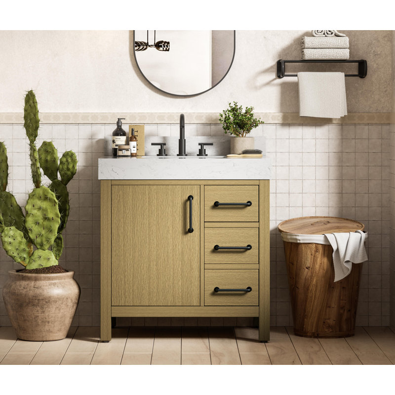 Meuble-lavabo simple 32 po_Traditional_VF60632-BS, Brun miel