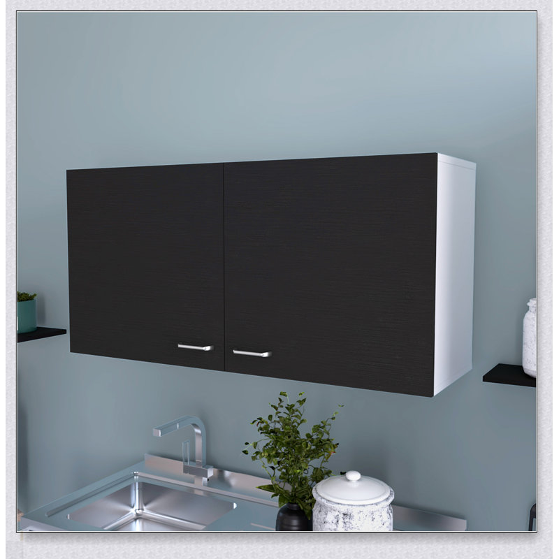 Armoire murale rectangulaire à 2 portes, rangement élégant et fonctionnel pour les maisons modernes avec une finition riche et un design peu encombrant.