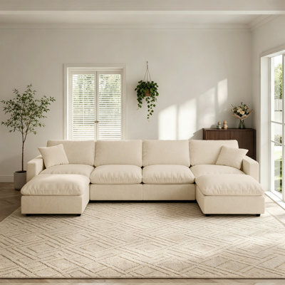 Upholstered Sectional Sofa, Cloud Sofa Modular Sectional Sofa for Living Room Office Apartment