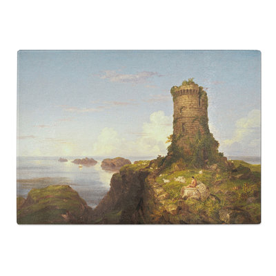 Italian Coast with Ruined Tower by Thomas Cole Chopping Board