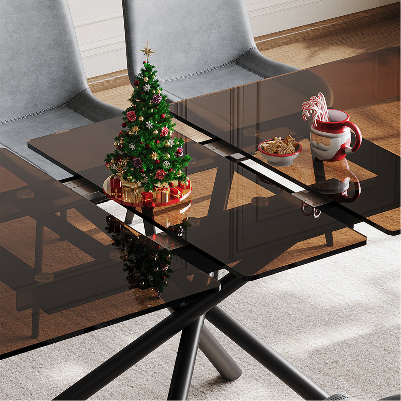 Ensemble de table de salle à manger extensible avec chaises sans accoudoirs, ensemble de salle à manger moderne pour petits espaces, cuisine et appartement