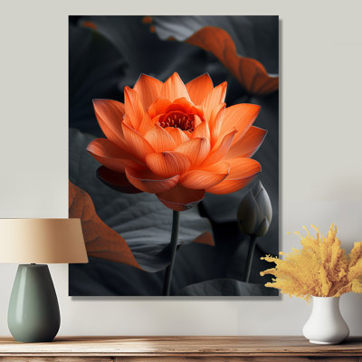 Décoration murale orange et gris rétro Lotus Photo III - Lotus