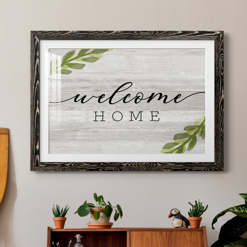 «Welcome Home», impression sur papier encadrée, Papier avec cadre noir, H 37,5 po x l 27,5 po x P 1,5 po