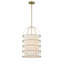 Everly Quinn Gateway Park Soft Brass With Oatmeal Linen Pendant Light
